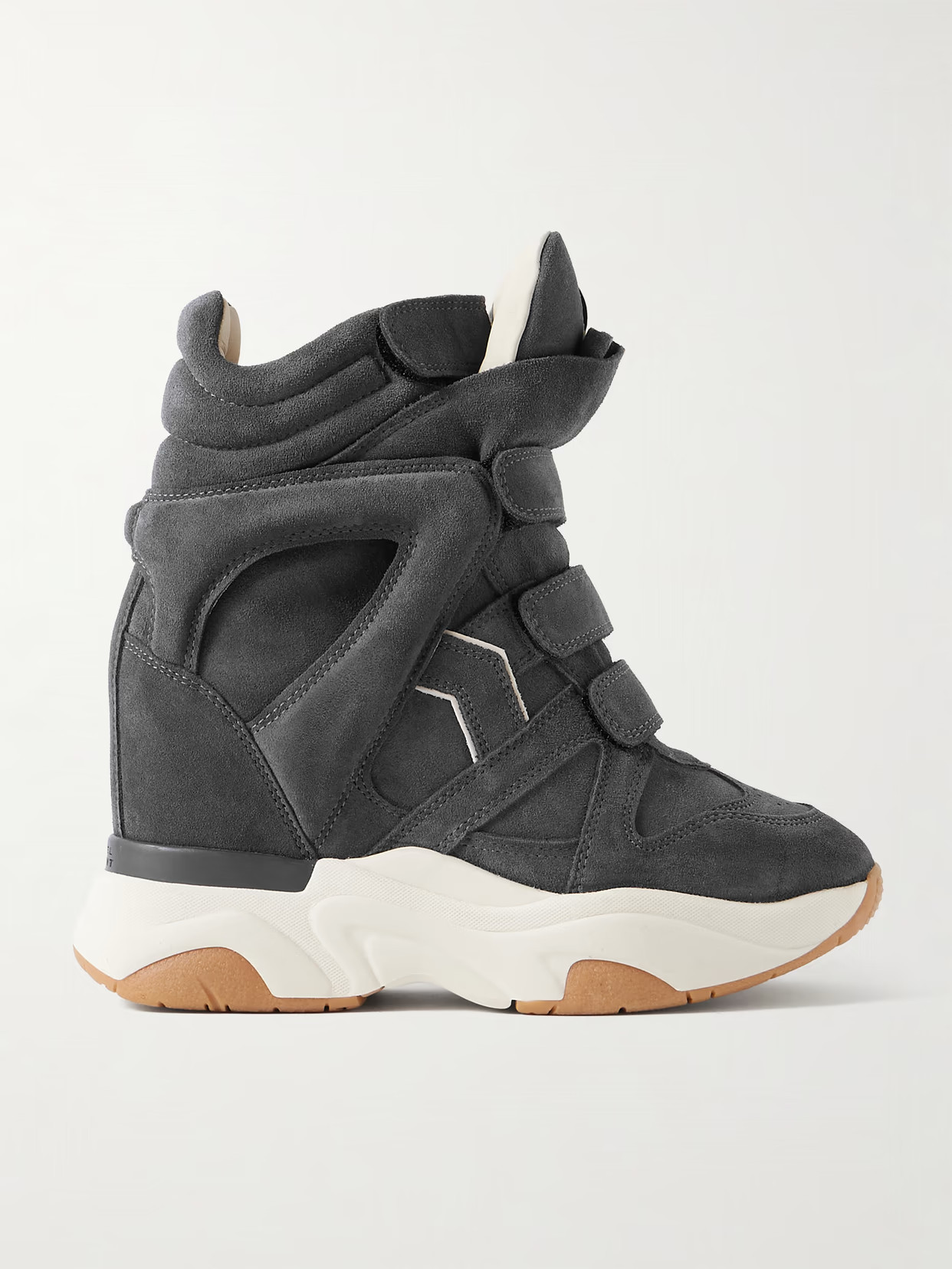 Isabel Marant - Balskee Suede High-top Wedge Sneakers - Gray | NET-A-PORTER (US)