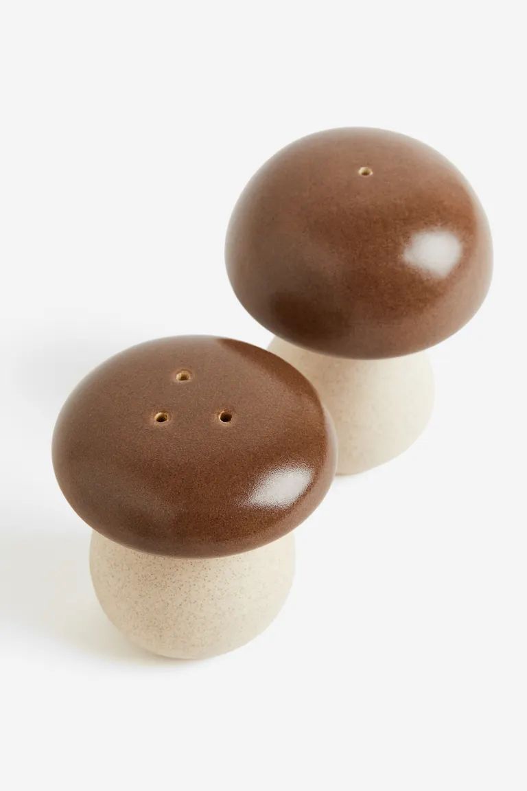 Stoneware Salt and Pepper Shakers - Brown/beige - Home All | H&M US | H&M (US + CA)