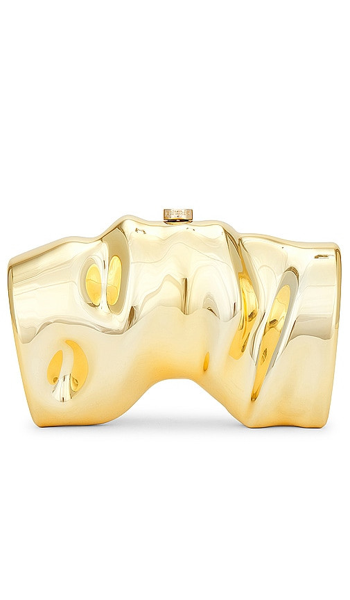 Cult Gaia Scrunch Clutch in Metallic Gold. | Revolve Clothing (Global)
