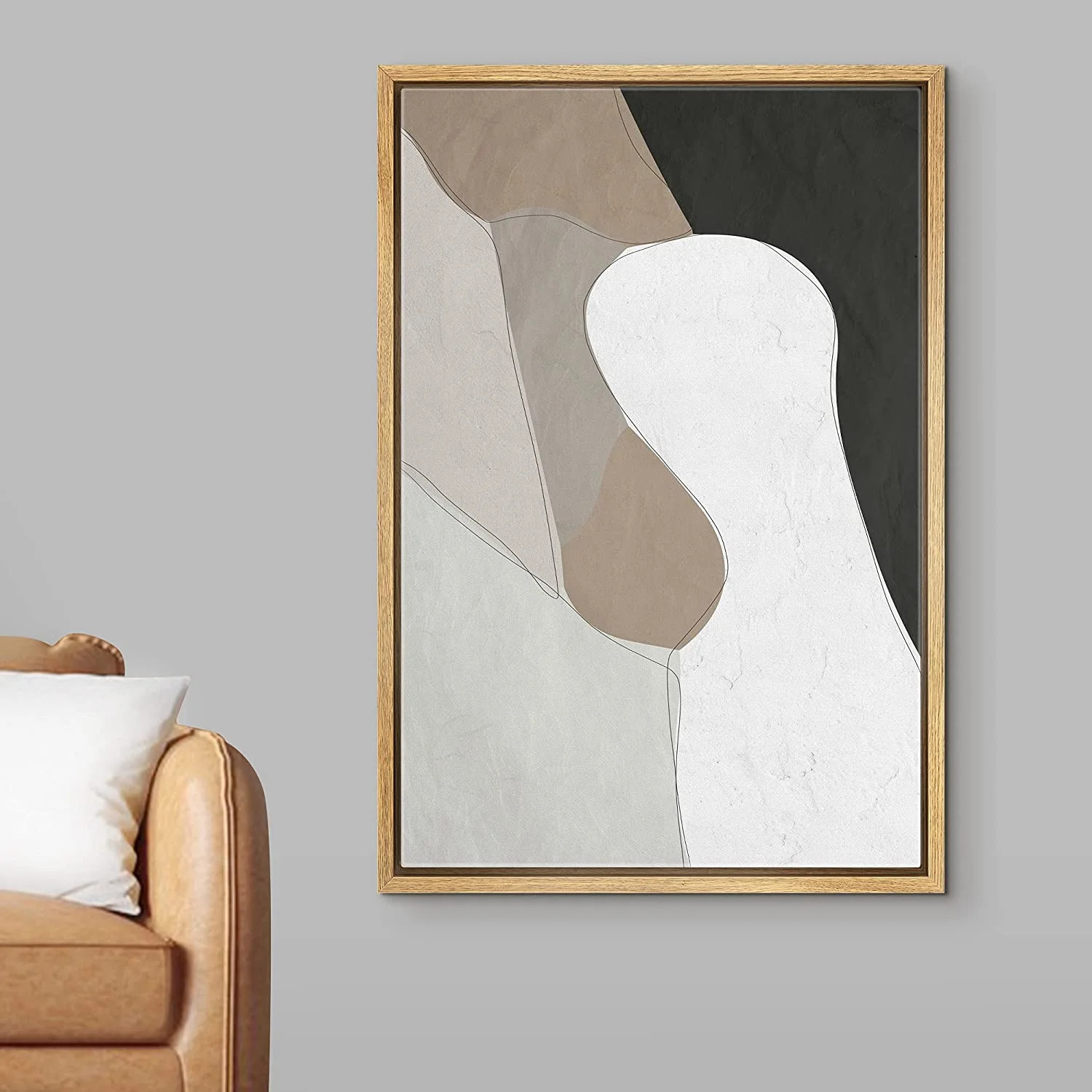 Wall26 Framed Canvas Print Wall Art White, Dark & Gray Camouflage Style Imprint Geometric Pattern... | Walmart (US)