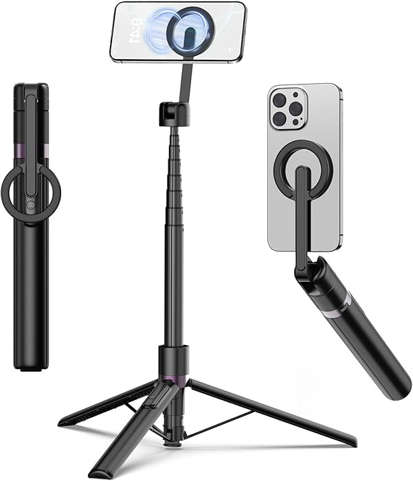 68" Magnetic Selfie Stick Tripod with Aluminum Strong Magnetic Holder for Magsafe, 360° Rotatabl... | Amazon (US)