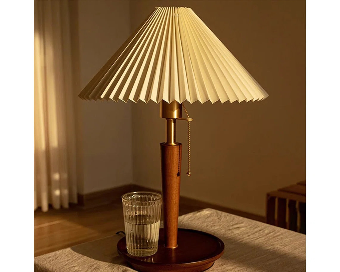 Red Barrel Studio® Mid Century Modern Accent Walnut Table Lamp, 3 Color Temperature Dimmable & R... | Wayfair North America