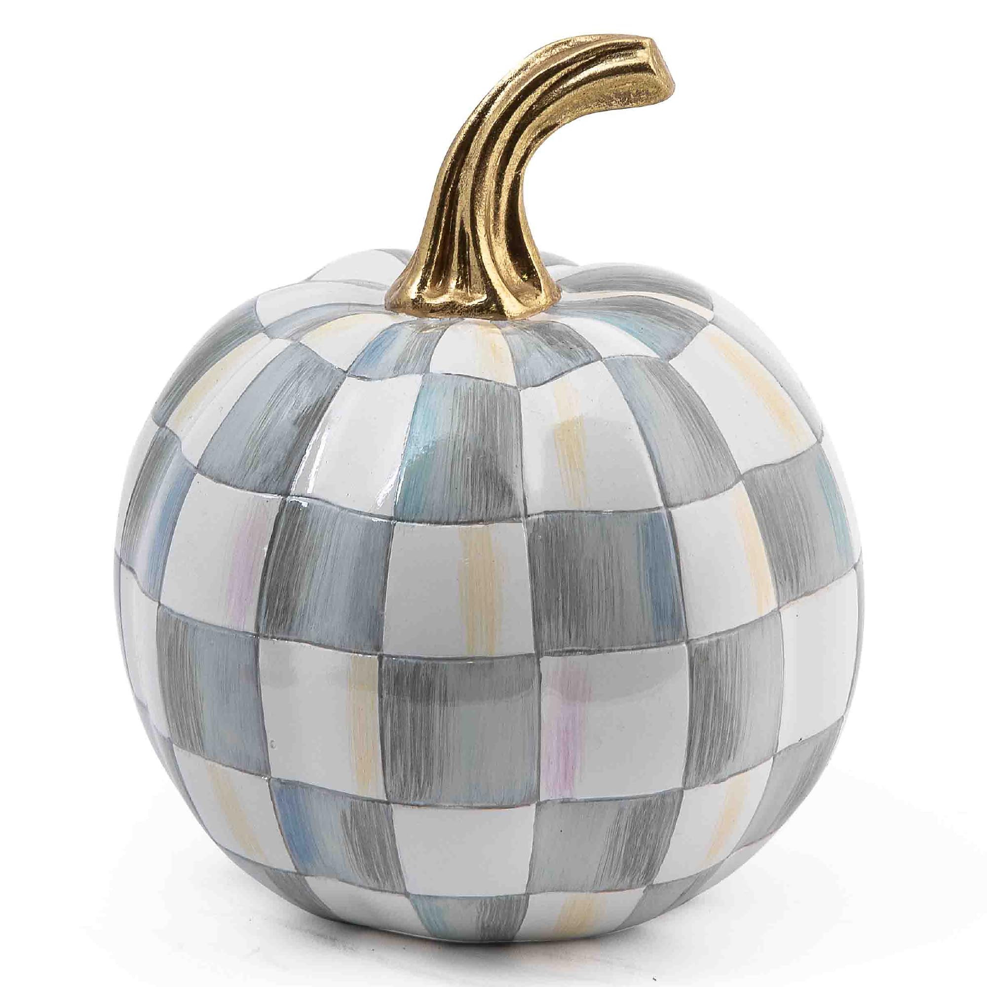 MACKENZIE-CHILDS Mini Decorative Pumpkin for Fall Decor, Autumn Decorations for Home, Gray-and-Wh... | Amazon (US)