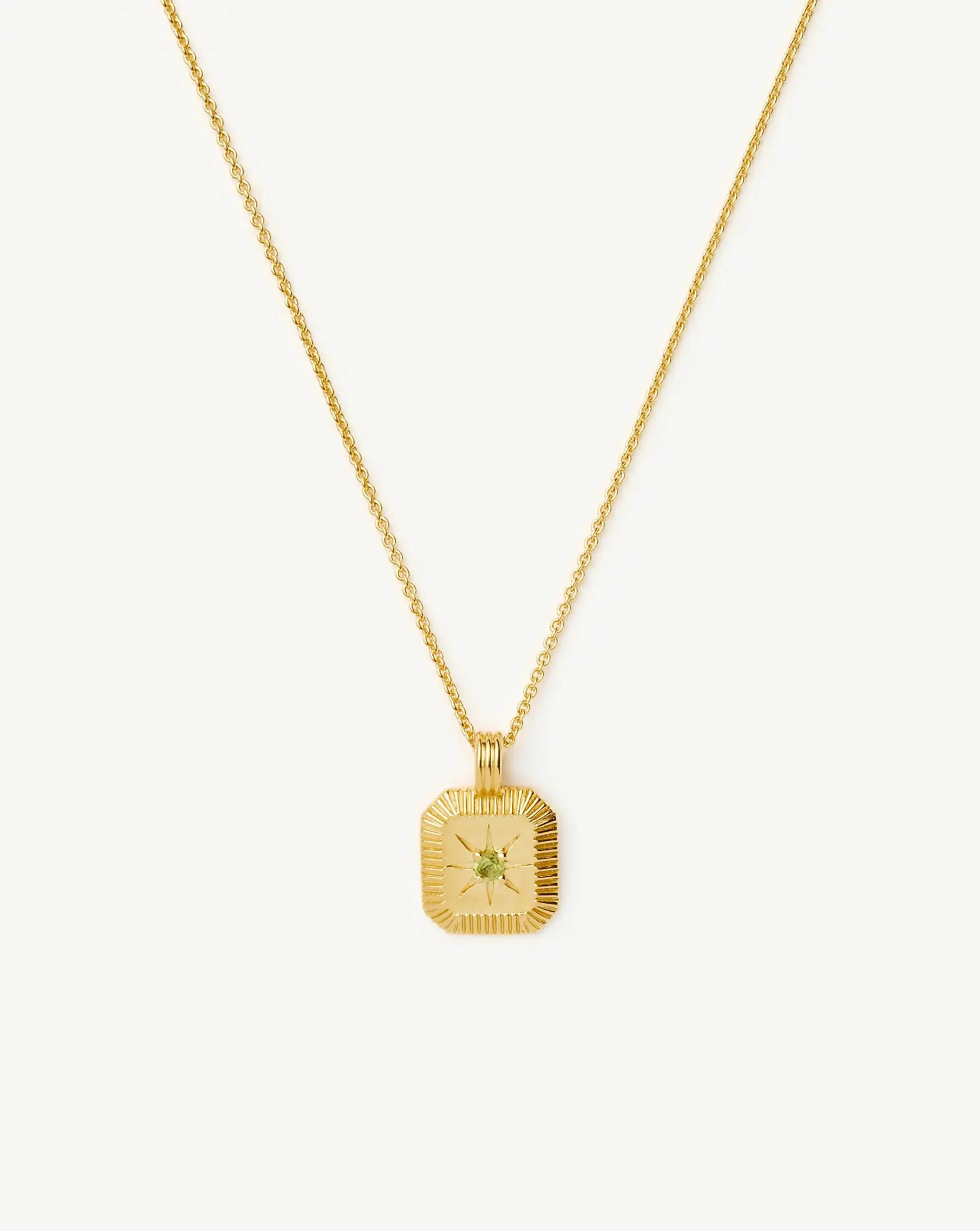 August Birthstone Pendant Necklace | 18ct Gold Vermeil/Peridot | Missoma UK
