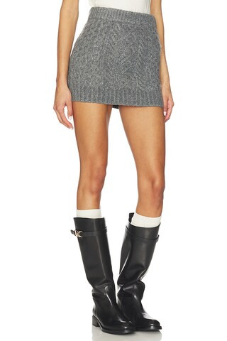 Ibona Cable Mini Skirt in Dark Heather Grey | Revolve Clothing (Global)