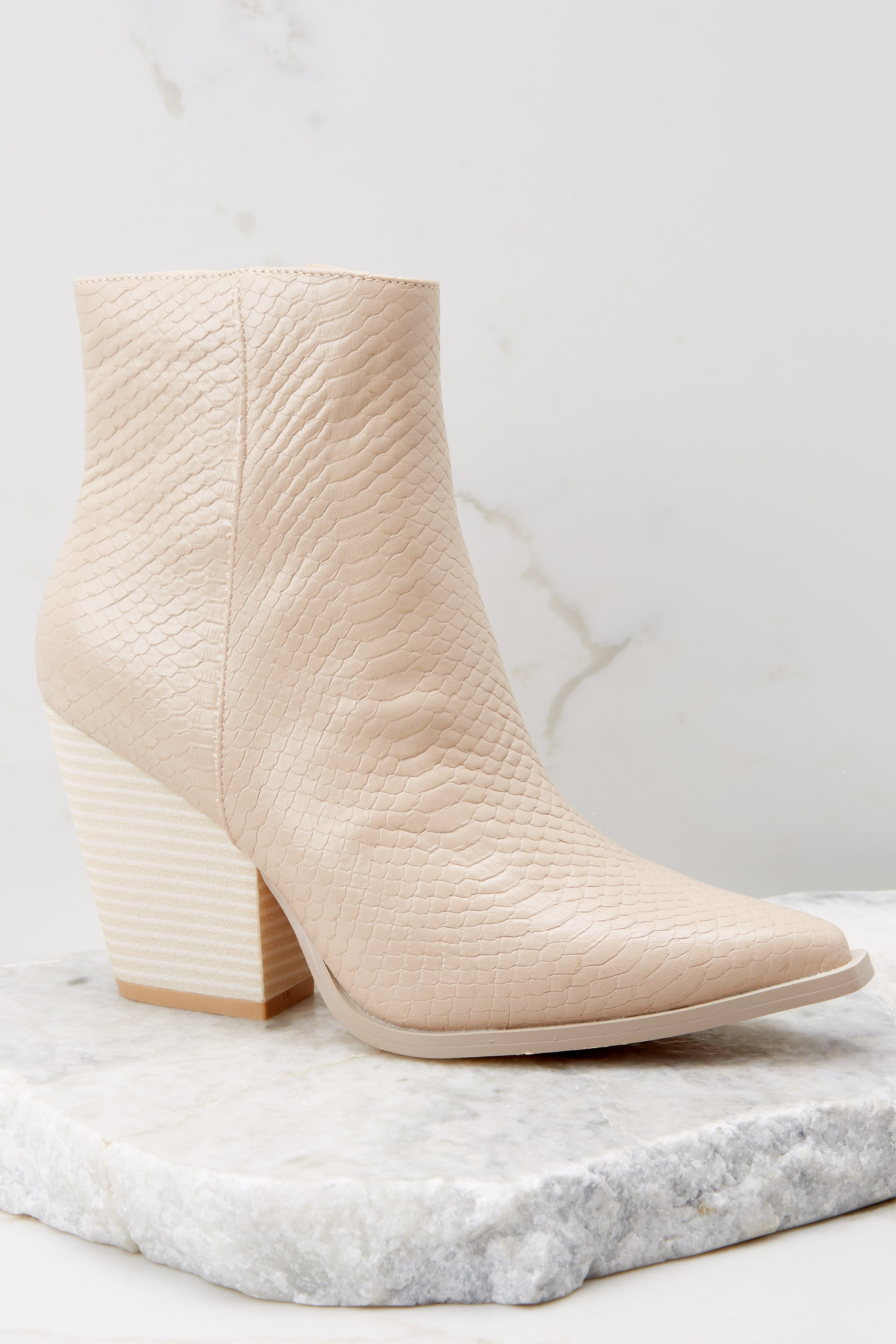 Gentle Persuasion Beige Ankle Booties | Red Dress 