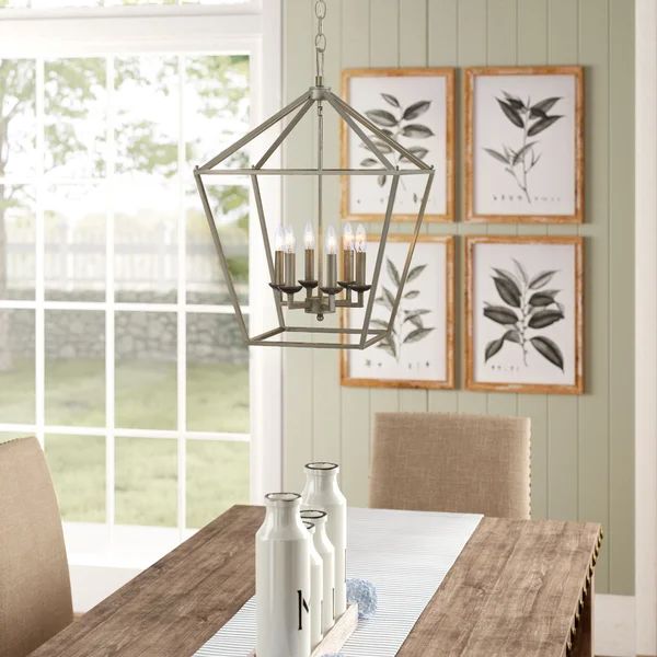 Our popular 6-Light, Metal Cage Chandelier is a Geometric Light Fixture with an open vaulted roof... | Wayfair Professional