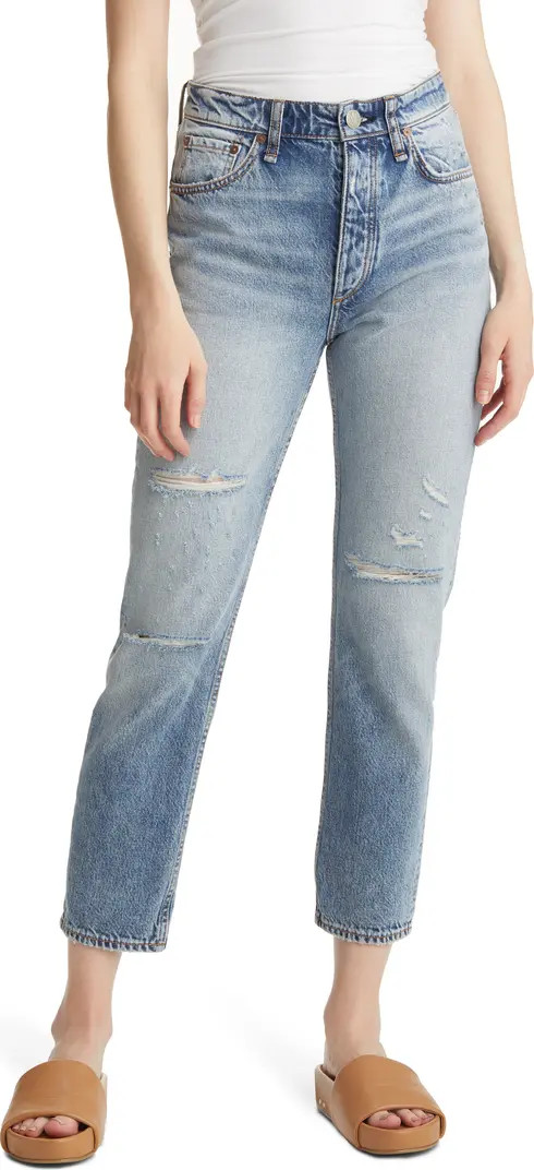 Nina Ripped High Waist Ankle Cigarette Jeans | Nordstrom Rack