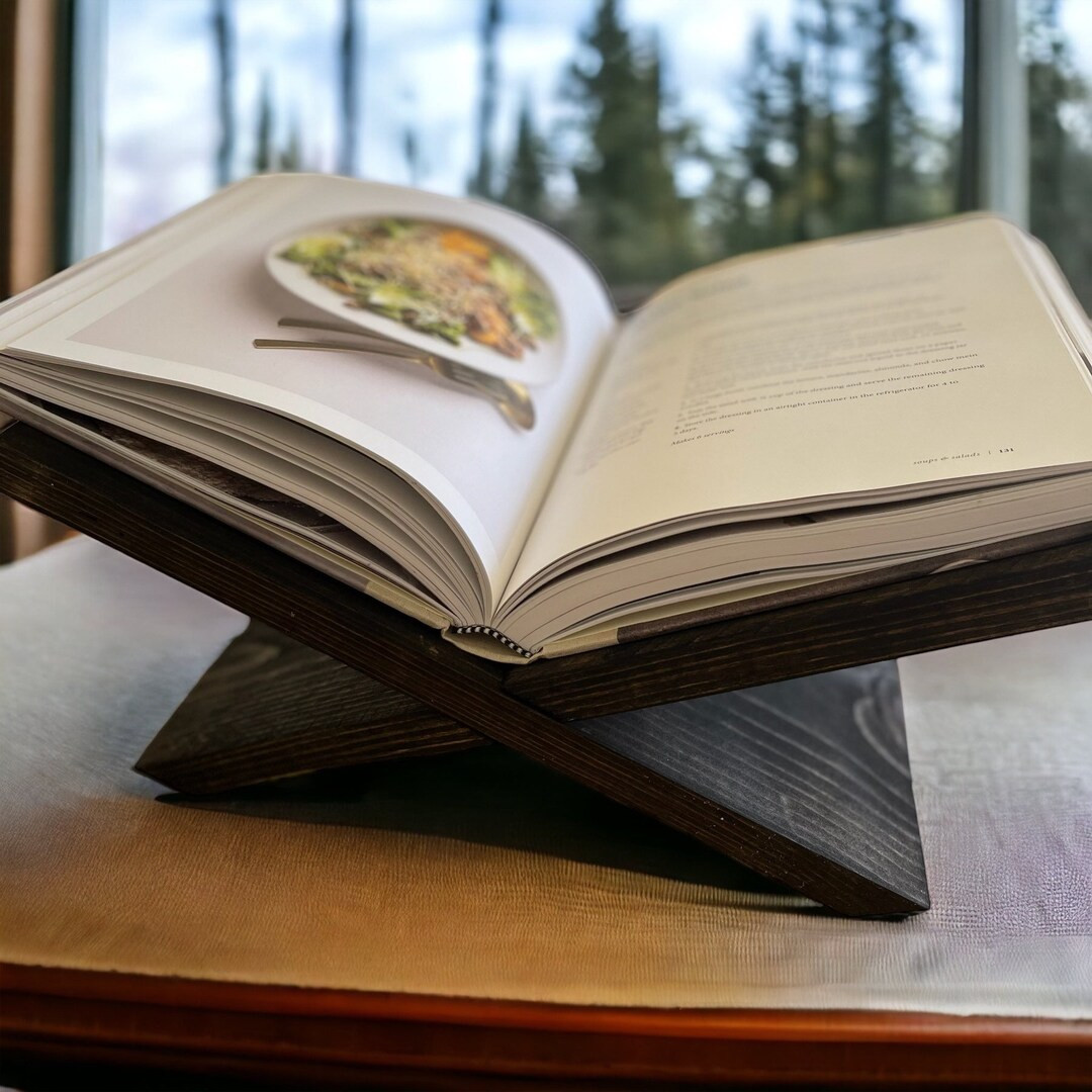Open Book Display Home Decor Wood Book Stand Recipe Book - Etsy | Etsy (US)