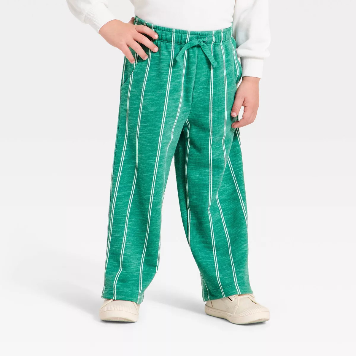 Grayson Mini Toddler Boys' French Terry Striped Sweatpants - Green 4T | Target