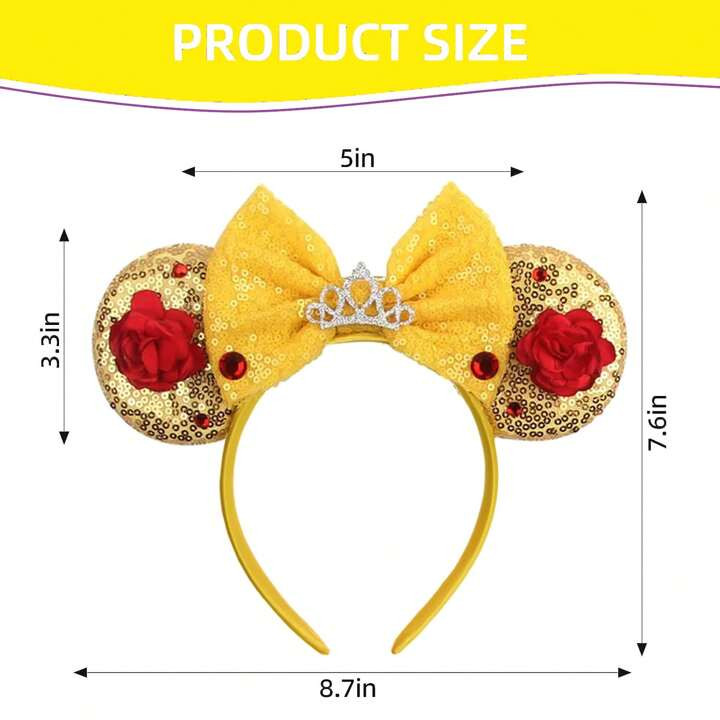 Ear Hair Bands Red Rose Flowers Crown Bows Ear Headbands For Girls Women Bee Hair Accessories Hal... | SHEIN