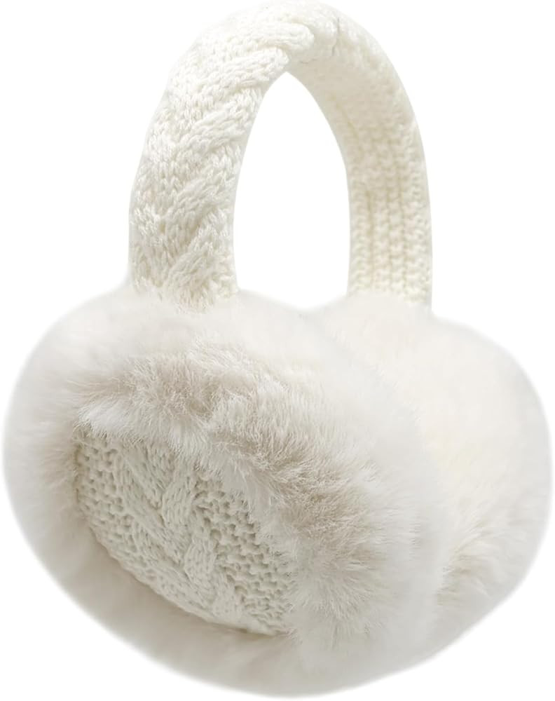 LCXSHYE Winter Women Ear Muffs Warm Knit Ear Warmers Girls Foldable Fuzzy Thick Earmuffs for Outd... | Amazon (US)