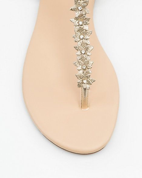 LE CHÂTEAU: Jewel Embellished Floral Thong Sandal | Le Chateau Stores Inc.