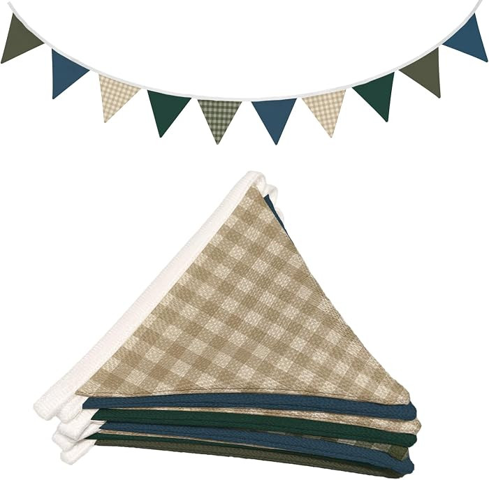 Lacama Boys Toddler Room Playroom Nursery Decor,Garland Triangle Banners Blue Grey, Vintage Warm ... | Amazon (US)