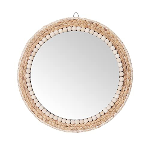 SWTHONY 15 Inch Boho Round Hanging Wall Mirror Decorative Rattan Circle Wall Mounted Mirror for F... | Amazon (US)