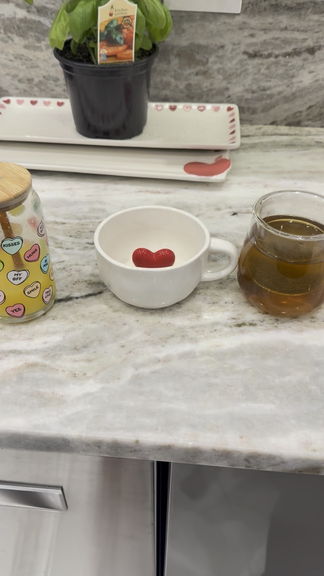 Valentine’s Day cups and raspberry tea. I don’t use tea bags because of the micro plastics. I use a device like this to steep my tea daily 

#LTKSeasonal #LTKHome