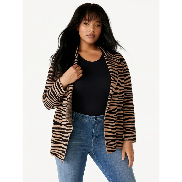Sofia Jeans Women's Plus Size Asymmetrical Sweater Blazer, Sizes 1X-5X | Walmart (US)