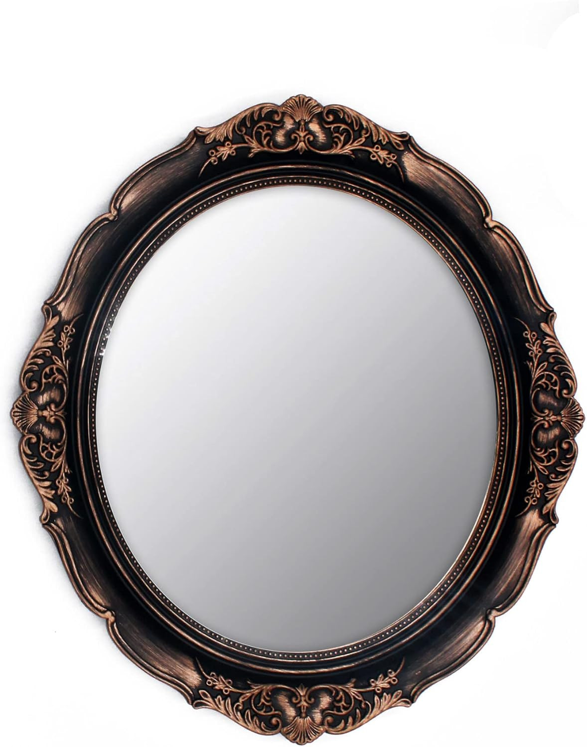 Vintage Decorative Wall Mirror 14.8 x 13.1 Inch Oval Mirror（ Brown） | Amazon (US)
