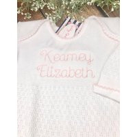 Paty Inc Personalized Knit Gown, Baby Gown Monogrammed Girl Coming Home Outfit, Newborn Pictures, Day | Etsy (US)