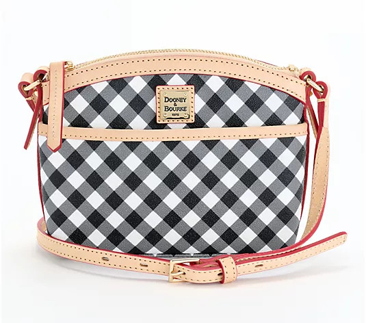 Dooney & Bourke Coated Cotton Gingham Domed Crossbody - QVC.com | QVC
