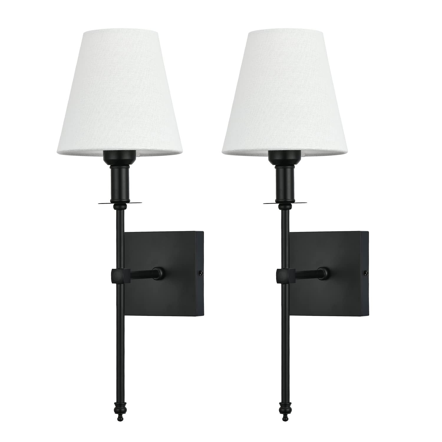 Bsmathom 2 Pack Modern Wall Sconce Set of 2, Bathroom Vanity Light Fixture with White Fabric Shad... | Amazon (CA)