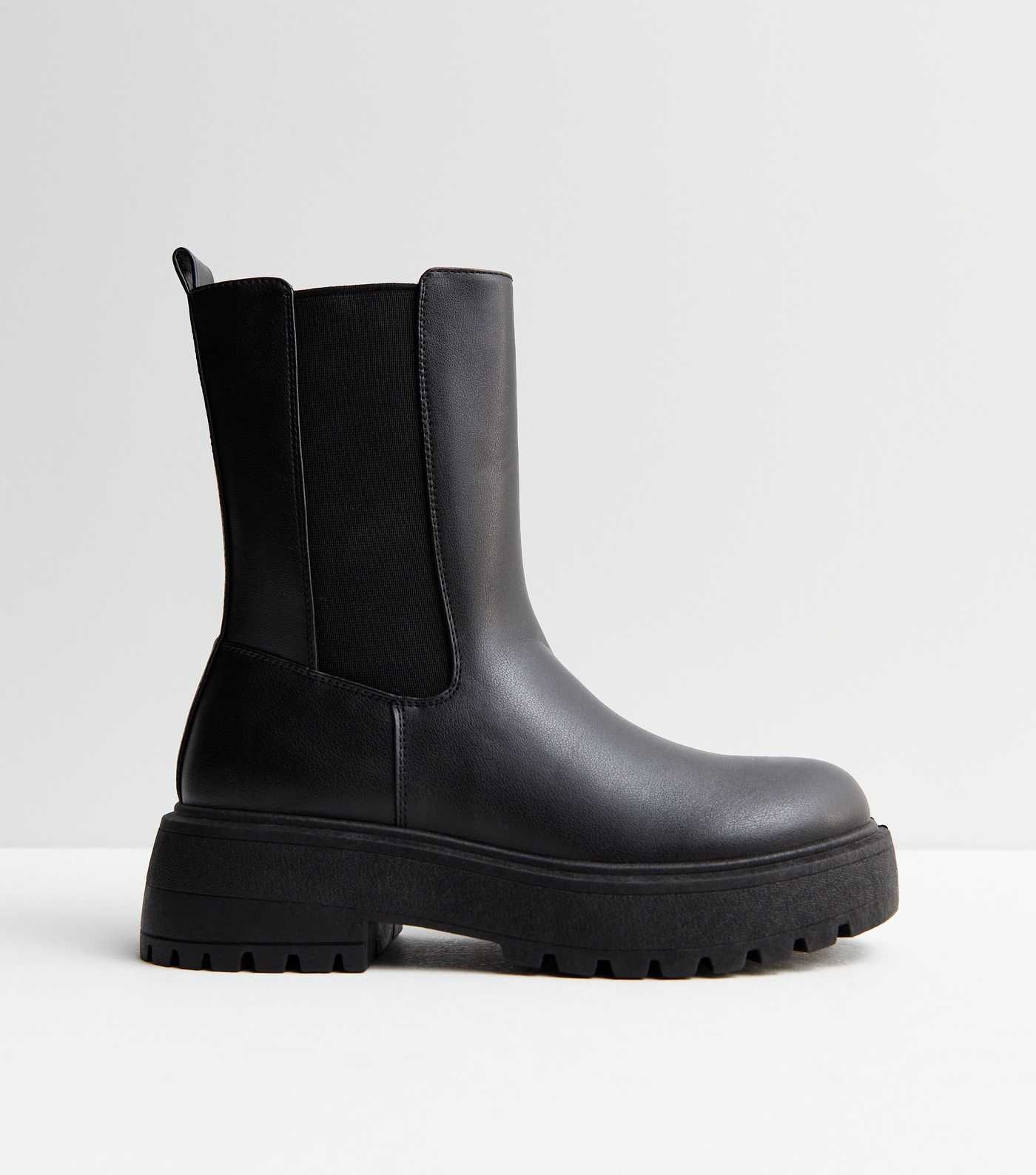 Black Leather-Look High Ankle Chelsea Boots
						
						Add to Saved Items
						Remove from Sav... | New Look (UK)