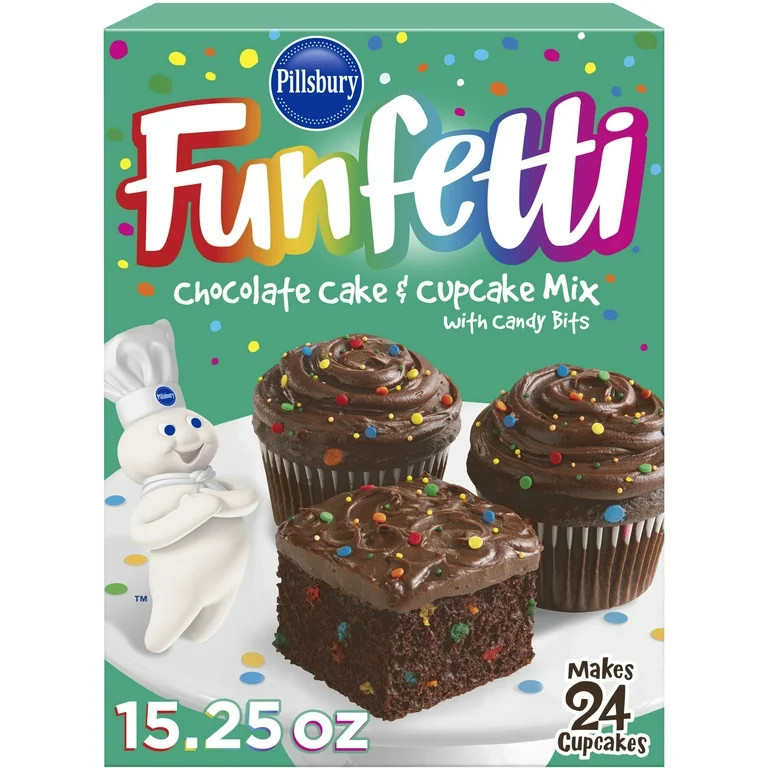 Pillsbury Funfetti Chocolate Cake Mix with Candy Bits, 15.25 oz Box | Walmart (US)