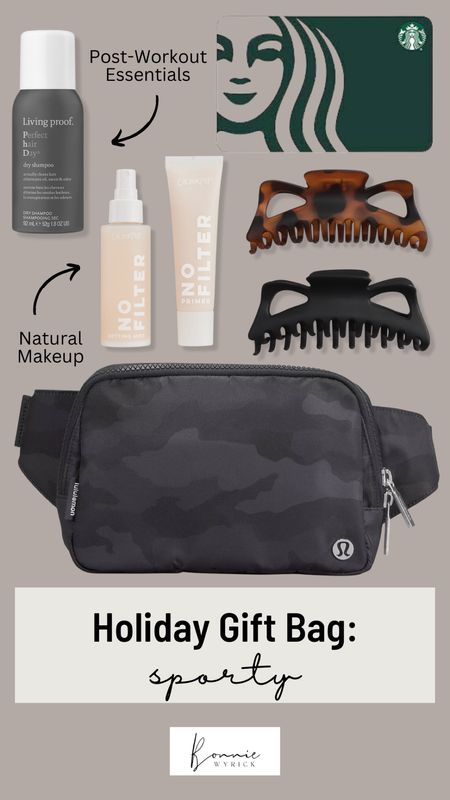 Gift Guide for the fitness lover in your life! Pack up a Lululemon Belt Bag with these post-workout essentials. 🖤 Fitness Gift Guide | Workout Essentials | Gift Guide for Her | Claw Clip | Natural Makeup

#LTKHoliday #LTKGiftGuide #LTKCyberweek