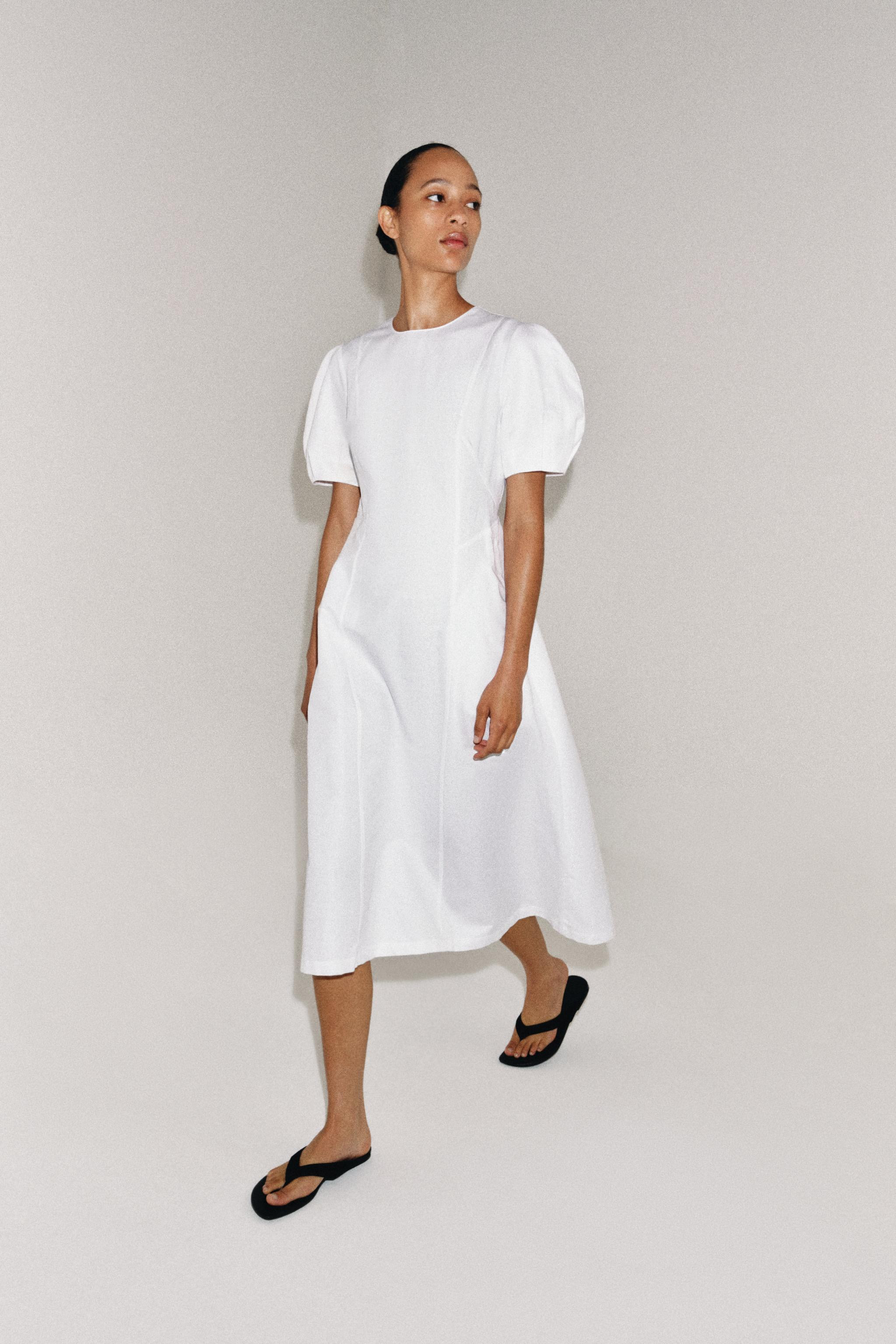 ZW COLLECTION LINEN BLEND MIDI DRESS | Zara US