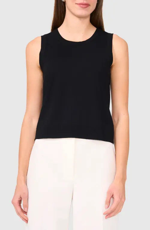 halogen(r) Crewneck Sweater Tank in Rich Black at Nordstrom, Size Xx-Small | Nordstrom