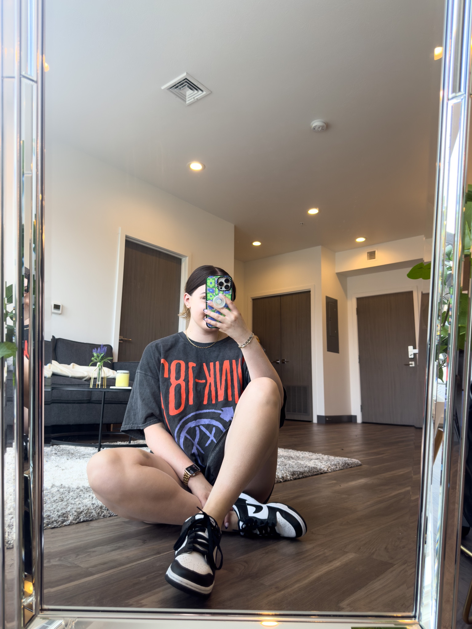 Casual street style outfit for summer! Featuring the perfect band tee and low top dunks. 

I’m wearing a L/XL tee, size 30 shorts and size 7 boys sneakers 

#LTKunder100 #LTKSeasonal #LTKstyletip