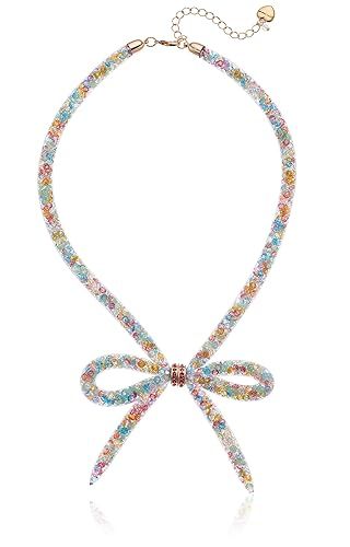 Betsey Johnson (GBG) Women's Multi-Colored Mesh Bow Frontal Necklace, Bright Multi, One Size | Amazon (US)