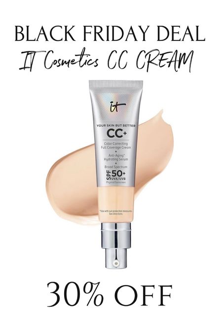 Black Friday deal: It Cosmetics CC cream 
My favorite foundation is 30% off 

#LTKCyberWeek #LTKbeauty #LTKfindsunder50
