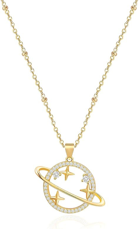 18K Gold Moon Star Lion Evil Eye Pendant Necklace Medallion Paperclip Chian Choker Layering Jewery f | Amazon (US)