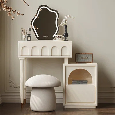 Makeup Vanity with Light mirror,2 drawers,1 chair | Wayfair North America