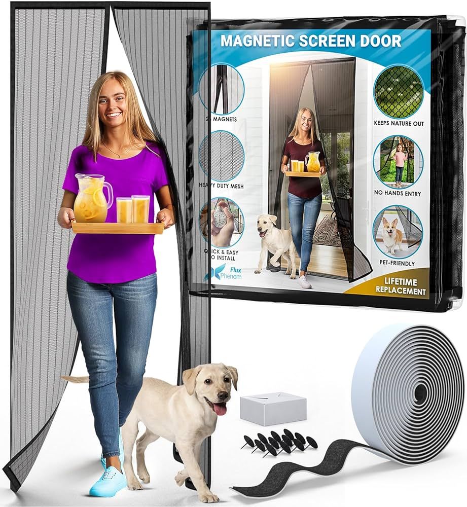 Easy Install Magnetic Screen Door, Self-Closing, Pet Friendly Walk Through Door Screen Magnetic C... | Amazon (US)