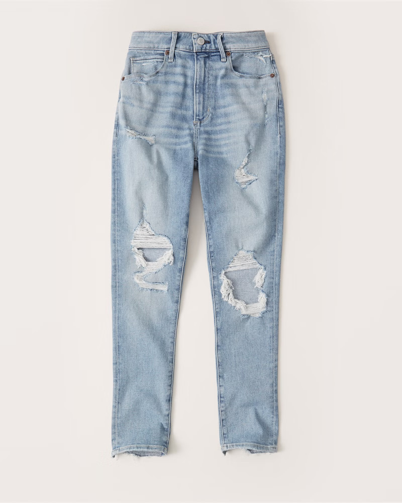 Curve Love High Rise Super Skinny Ankle Jeans | Abercrombie & Fitch (US)