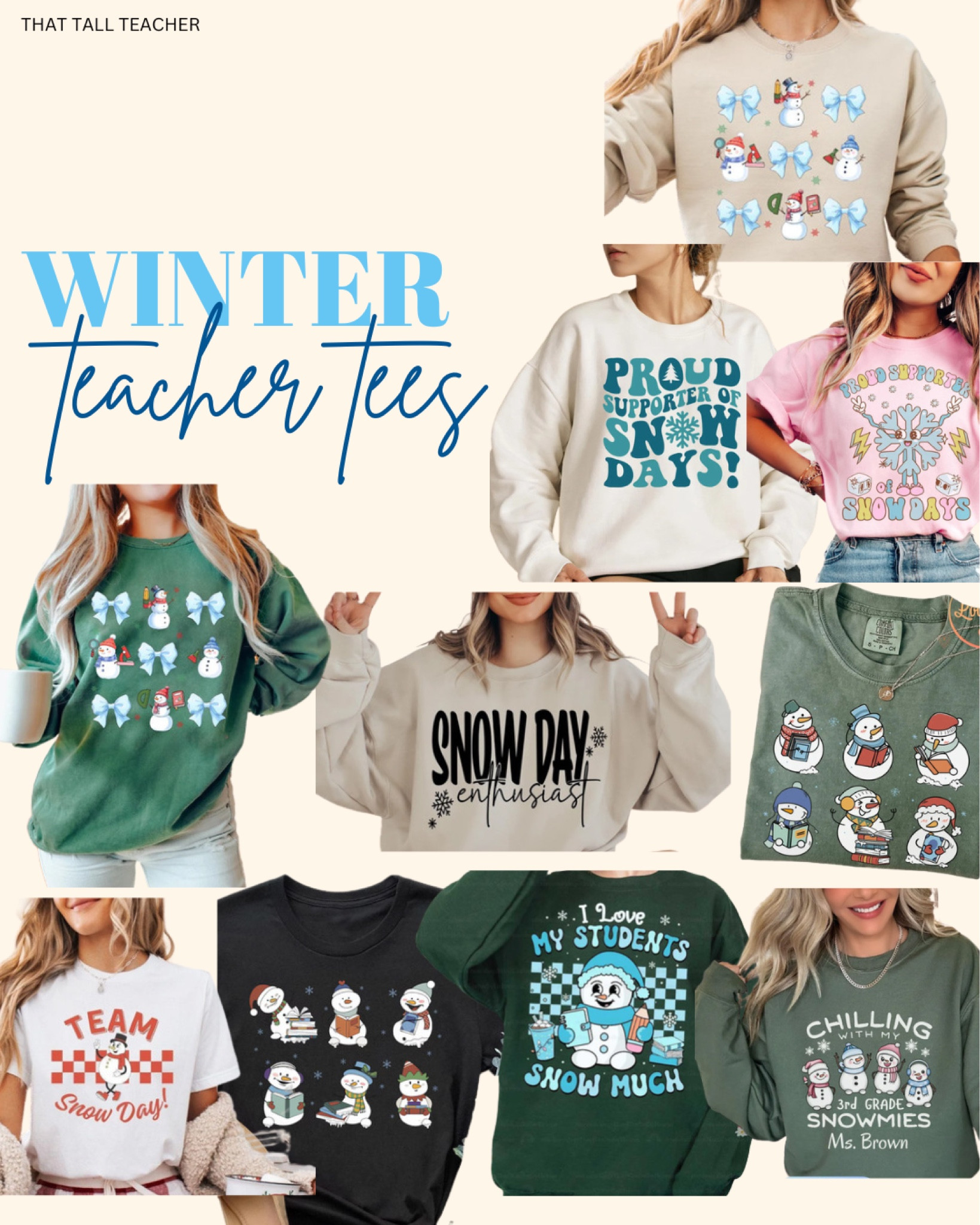 Winter teacher tees ☃️ ❄️ 

#LTKSeasonal #LTKStyleTip #LTKFindsUnder50
