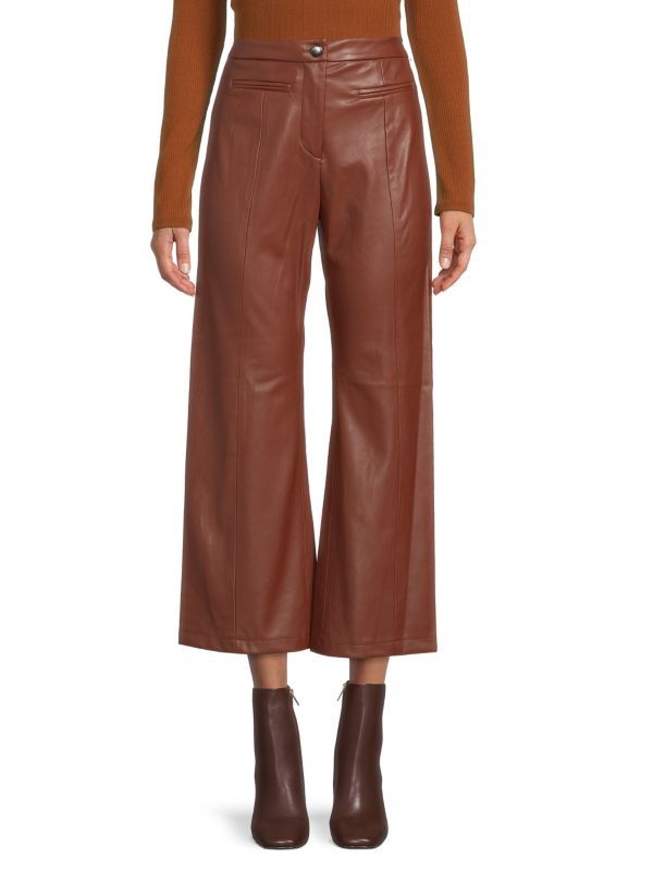 Cropped Faux Leather Bootcut Pants | Saks Fifth Avenue OFF 5TH