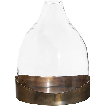Creative Co-Op Decorative Glass Cloche with Metal Tray, Clear and Copper | Amazon (US)