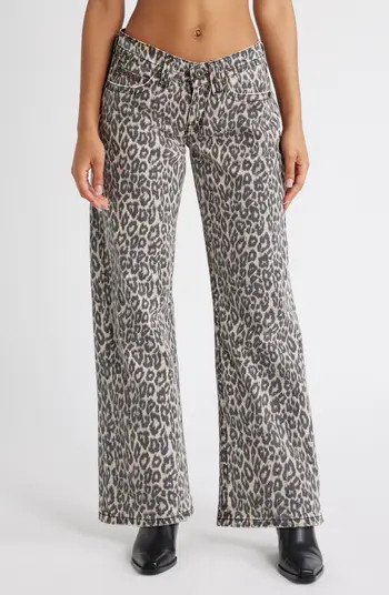 BDG Urban Outfitters Kayla Leopard Wide Leg Jeans | Nordstrom | Nordstrom