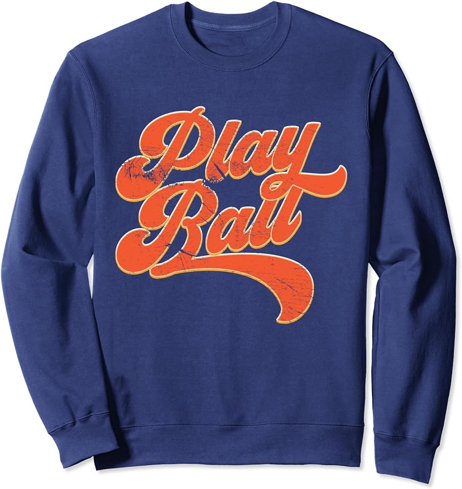 Amazon.com: Baseball 'Play Ball', Slogan Vintage Retro Old School Sport Sweatshirt : Clothing, Sh... | Amazon (US)