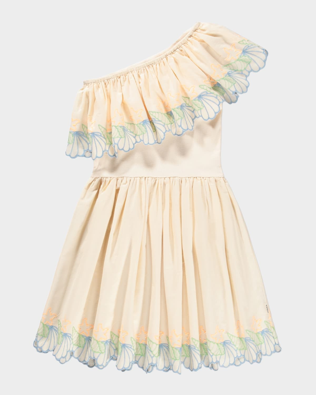 Girl & apos;s Cato Asymmetric-Ruffle One-Shoulder Dress | Neiman Marcus
