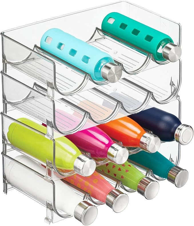mDesign Plastic Free-Standing Stackable Bottle Storage Rack, for Kitchen Countertop, Fridge, Free... | Amazon (US)