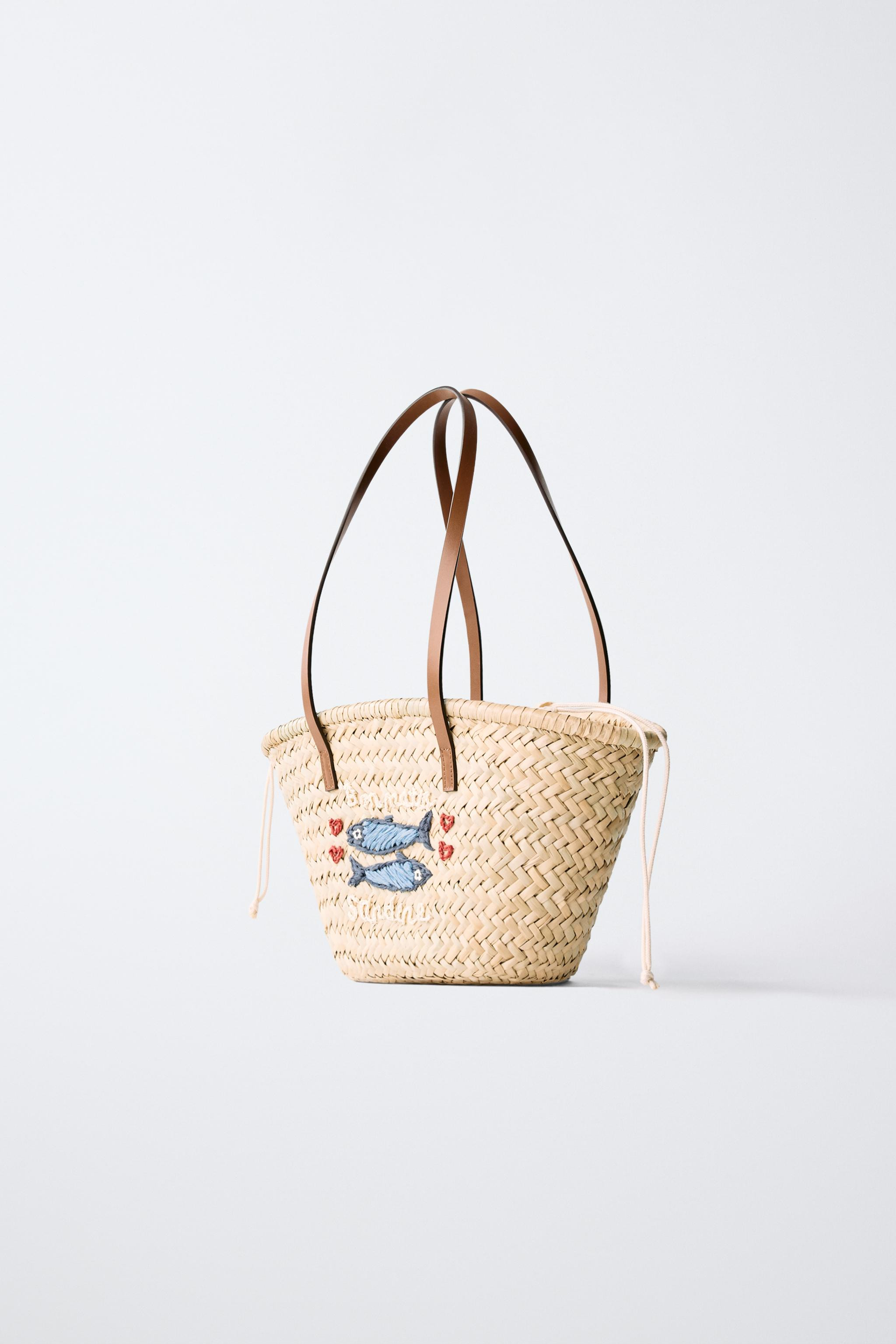 FISH RAFFIA TOTE BAG | Zara US