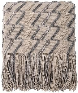 Bigreat Knitted Throw Blanket, 50x60 Inch, Textured Throw Blankets for Couch Bed Sofa Travel, Kni... | Amazon (US)