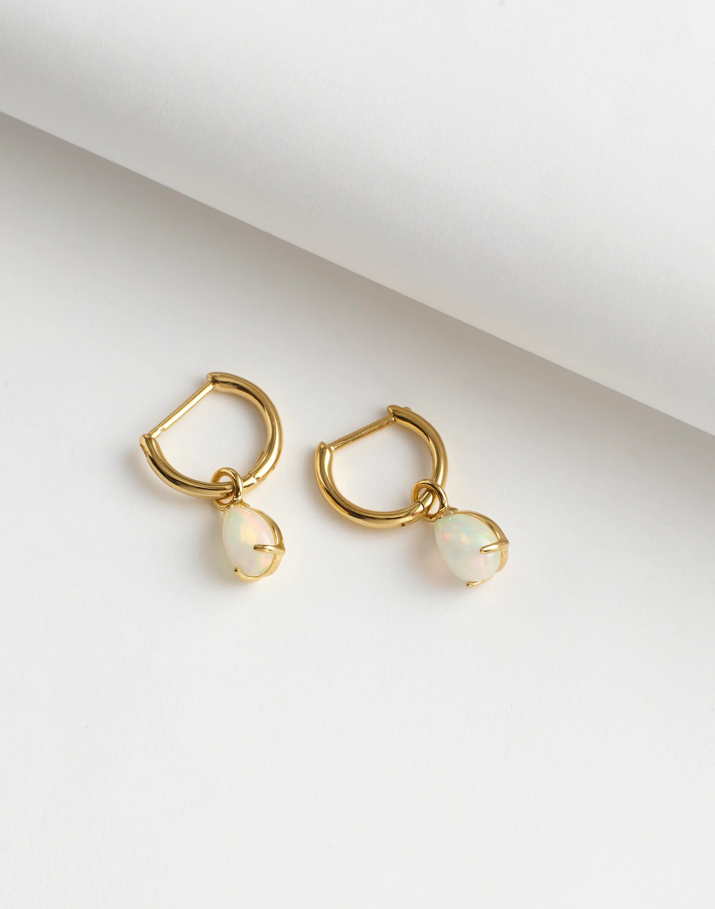 Demi-Fine Opal Charm Huggie Hoop Earrings | Madewell | Madewell