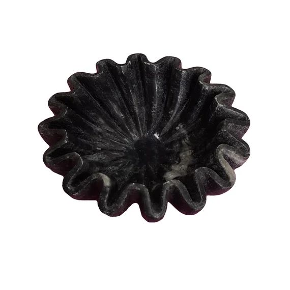Decorative Vintage Black Marble Ripple Bowl Hand Carved - Etsy | Etsy (US)