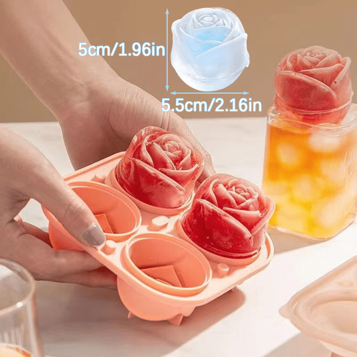 1pc Rose-Shaped Ice Puck Ice Cube Mold, Valentine's Day Rose Ice Cream Mold | SHEIN