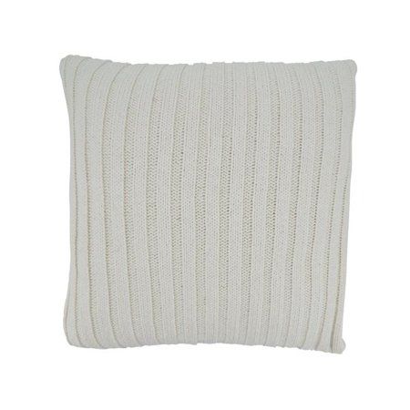 Saro 13120.I20SP 20 in. Knit Design Square Throw Pillow with Poly Insert Ivory | Walmart (US)